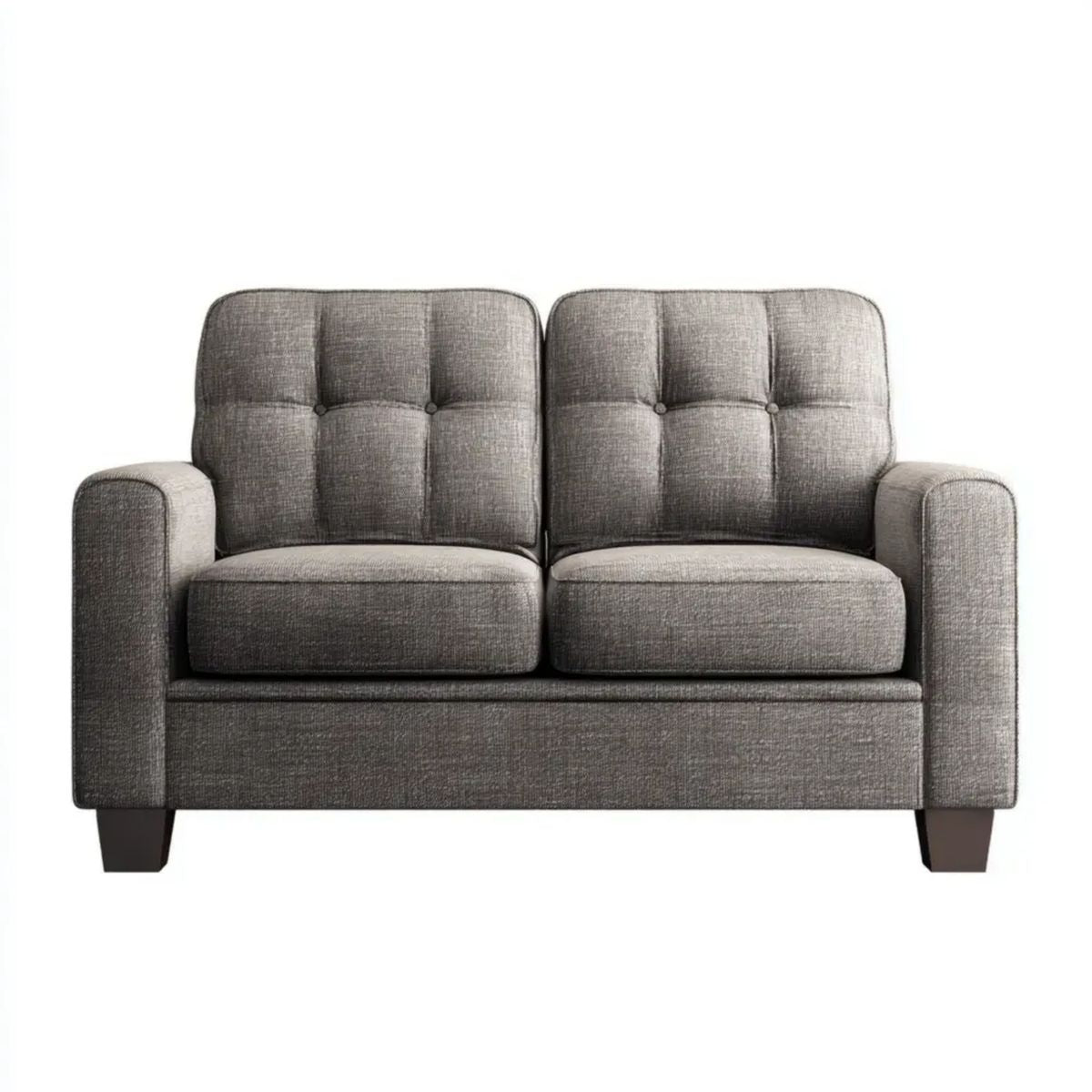 Sofa dwuosobowa szara z tapicerką poliestrową 145 x 85 x 92 cm