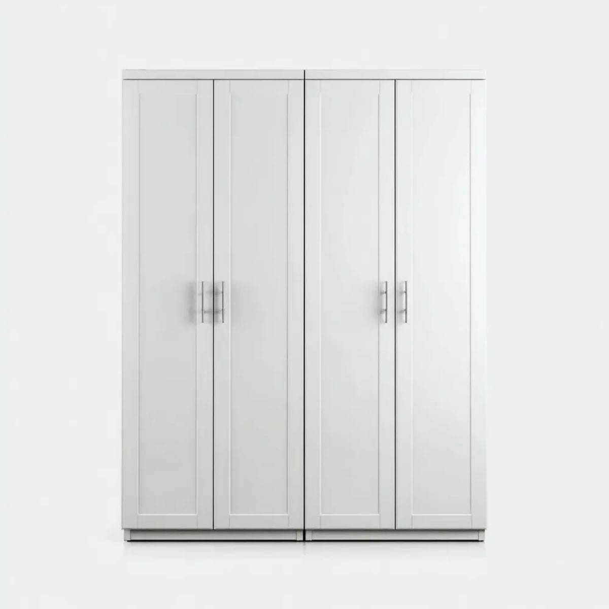 Biała szafa czterodrzwiowa z płyty MDF 200 x 52 x 200 cm