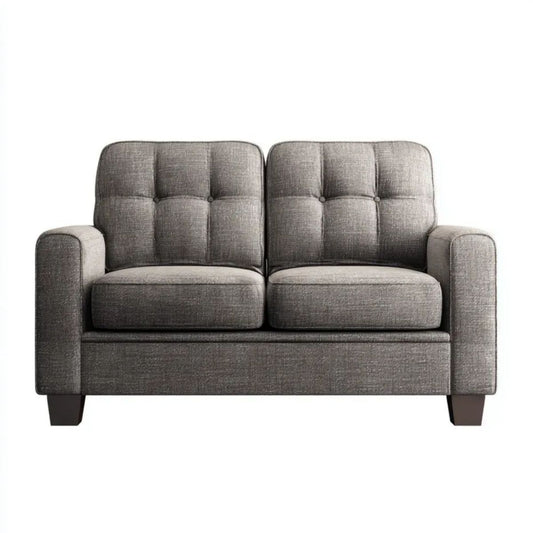 Sofa dwuosobowa szara z tapicerką poliestrową 145 x 85 x 92 cm