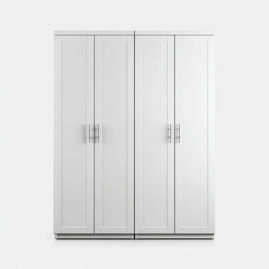 Biała szafa czterodrzwiowa z płyty MDF 200 x 52 x 200 cm
