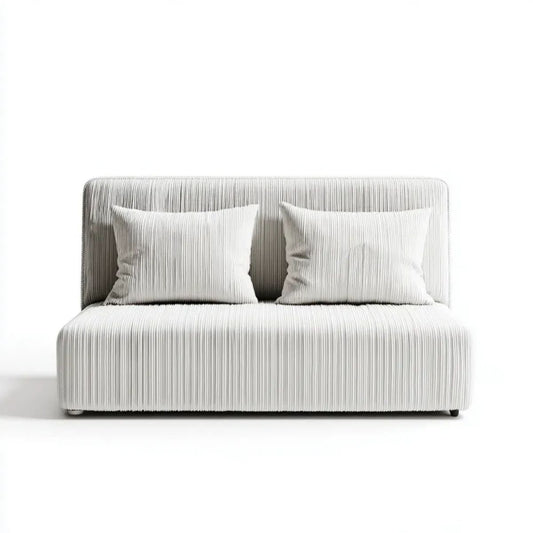 Dwuosobowa sofa z tapicerką sztruksową, kremowa, 160 x 85 x 78 cm