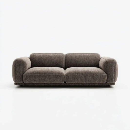 Dwuosobowa sofa brązowa z tapicerką poliestrową, 220 × 95 × 75 cm