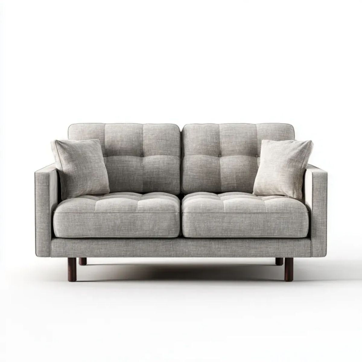 Sofa dwuosobowa szara z tapicerką poliestrową 180 x 85 x 88 cm