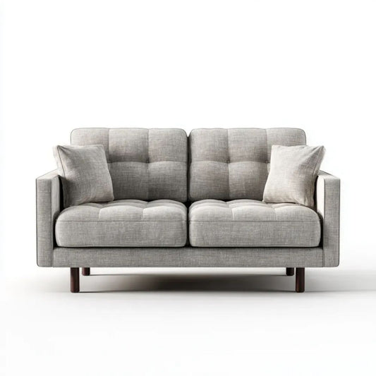 Sofa dwuosobowa szara z tapicerką poliestrową 180 x 85 x 88 cm