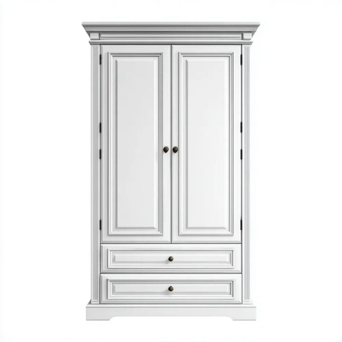 Biała dwudrzwiowa szafa z płyty MDF 100 × 55 × 200 cm, klasyczna